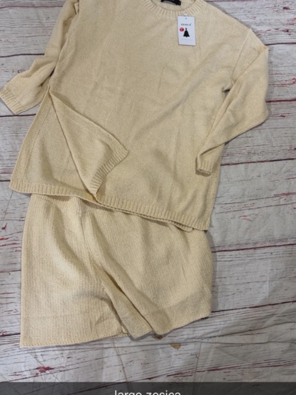 Cozy Cream Knit Women's Pajama Set - Relaxed Two-Piece Matching Lounge